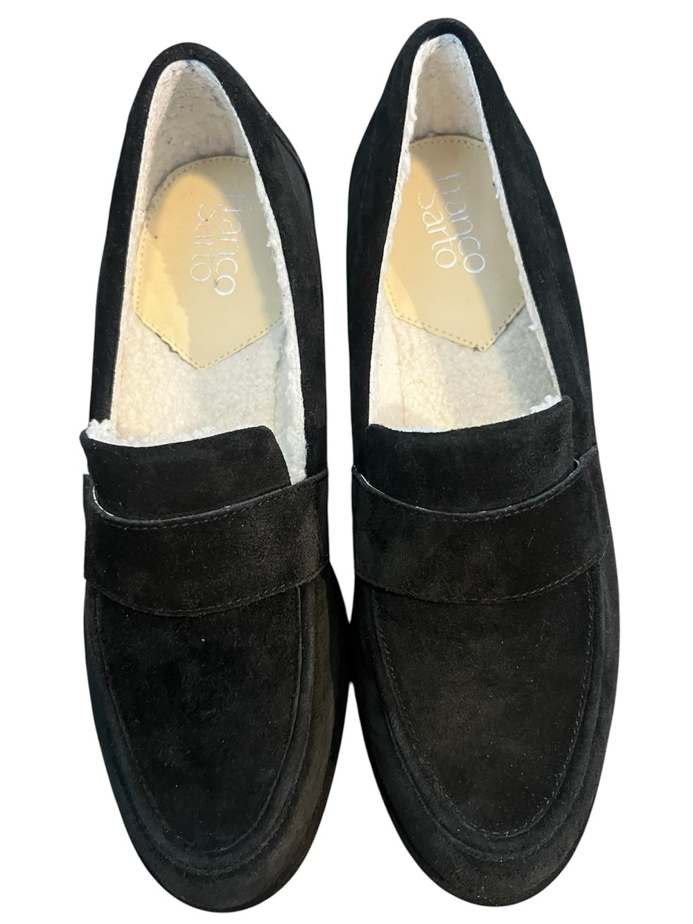 Franco Sarto Suede Loafers Black Suede